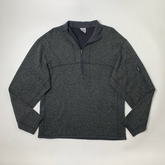 Columbia Sweatshirt Mens L Large Acrylic Wool Blend Half Zip Pullover Titanium - Picture 2 of 12